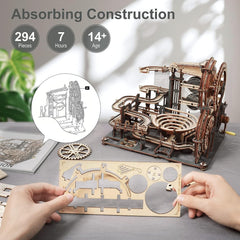 ROKR 3D puzzle waterwheel mechanism demonstrating tactile motion and engineering