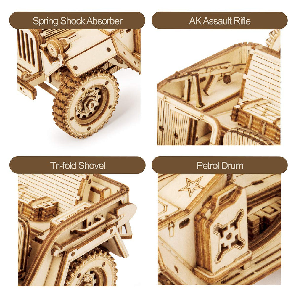 ROKR 3D wooden puzzle with detailed English instructions for patient builders