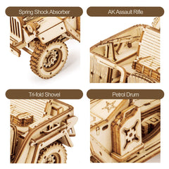 ROKR 3D wooden puzzle with detailed English instructions for patient builders