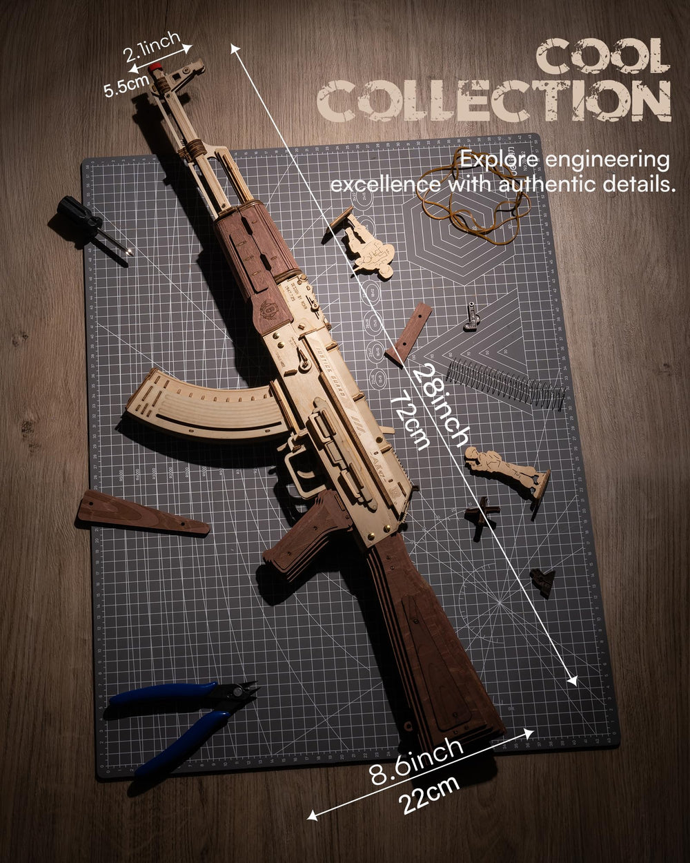 ROKR AK47 included tools support smooth, glue-free assembly