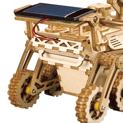 ROKR Assemble solar car pieces layout with precision cuts supports easy assembly and skill-building.