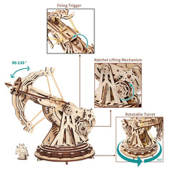 ROKR ballista turret rotates 360 degrees for versatile target practice.