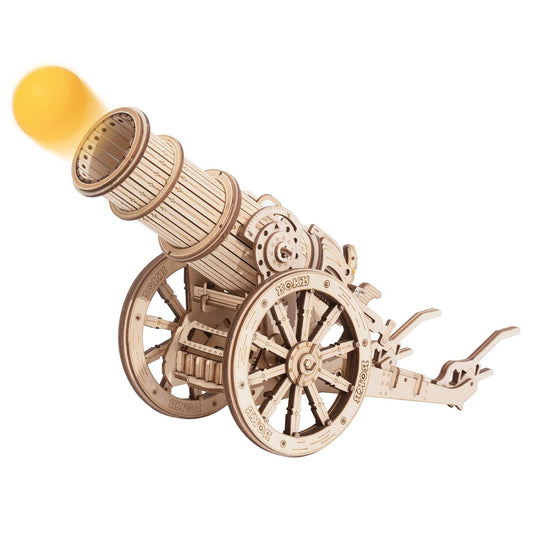 ROKR cannon toy with ping-pong balls for hands-on STEM play and family learning.