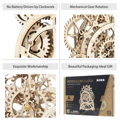 ROKR clock puzzle kit with clear English instructions for easy building