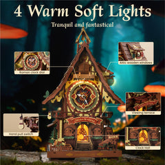 ROKR cuckoo clock puzzle bird emerges during hourly cue