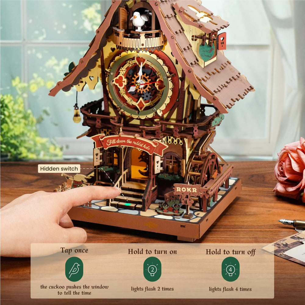 ROKR cuckoo clock puzzle finished wall clock as decor centerpiece