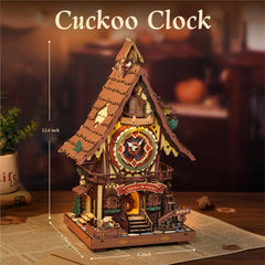 ROKR cuckoo clock puzzle Roman dial close-up details