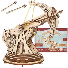 ROKR DIY wooden catapult kit assembly shows hands-on learning and problem-solving in action.