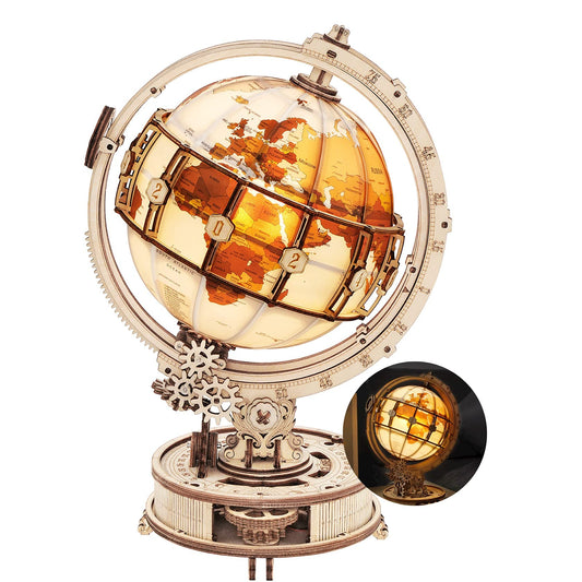 ROKR illuminated globe puzzle for desktop decor and hands-on learning.