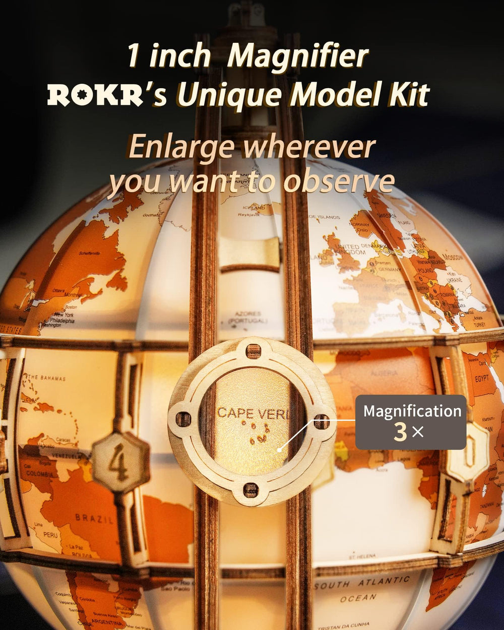 ROKR magnifier and map view showcases detailed geography in the puzzle