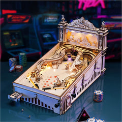 ROKR miniature pinball machine parts layout highlights precision for easy assembly