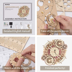 ROKR month and date wheels enable interactive timekeeping.
