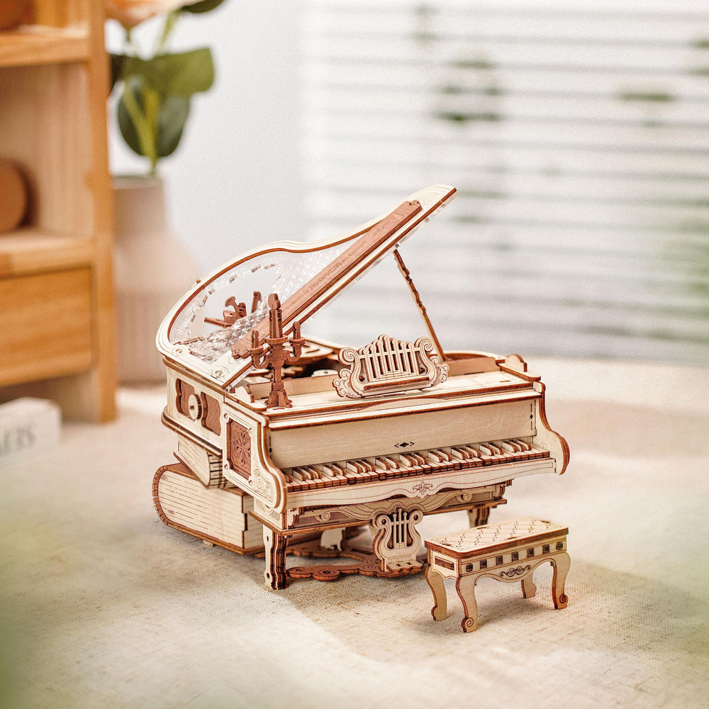 ROKR puzzle reveals transparent gear-frame showing intricate mechanisms during assembly
