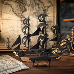 ROKR Seahorse Barque deck carvings close-up, rich detail