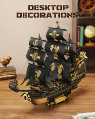 ROKR Seahorse Barque parts set enables glue-free precise assembly at home