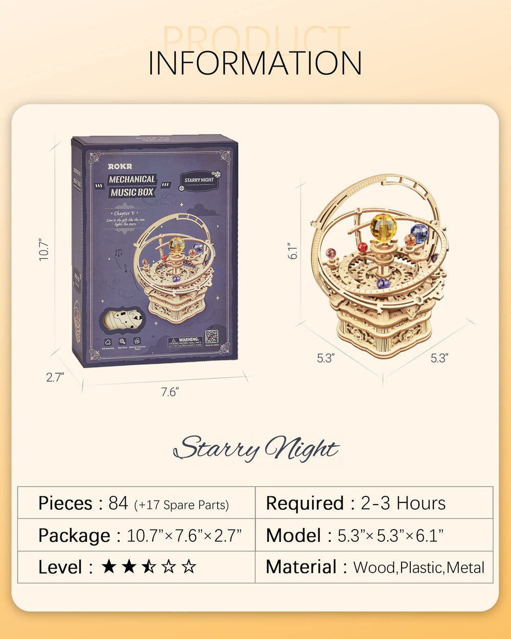 ROKR Starry Night star base decorates shelves with sophisticated charm.