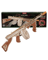 ROKR Tommy Gun 3D puzzle with laser cut pieces for precise assembly