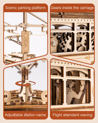 ROKR tram wheel and axle detail highlighting durable hardware