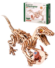 ROKR Velociraptor assembled display model, ready to spark curiosity and decorative interest.