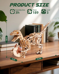 ROKR Velociraptor S-shaped tail balances the model for true-to-life stance.
