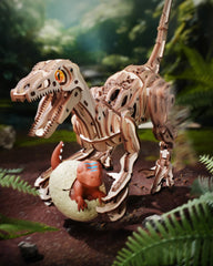 ROKR Walking Dino gear mechanism shows wind-up action for tactile learning.