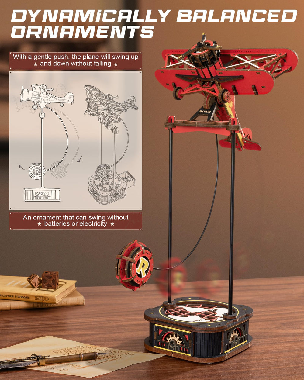 ROKR wooden 3D puzzle for adults—ideal for a refined display and mindful building.