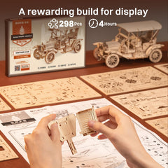 ROKR kit packaging includes laser-cut parts and clear instructions for assembly