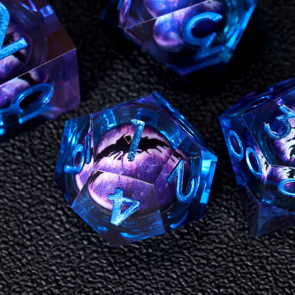 Cat eye resin dice from Role Dice in a gift-ready presentation.