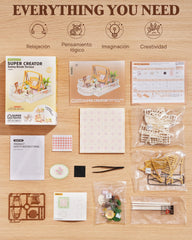 Rolife 68-piece kit offers quick assembly for instant diorama magic.