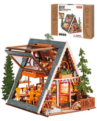 Rolife A-Frame Cabin kit being assembled for hands-on relaxation and focus.
