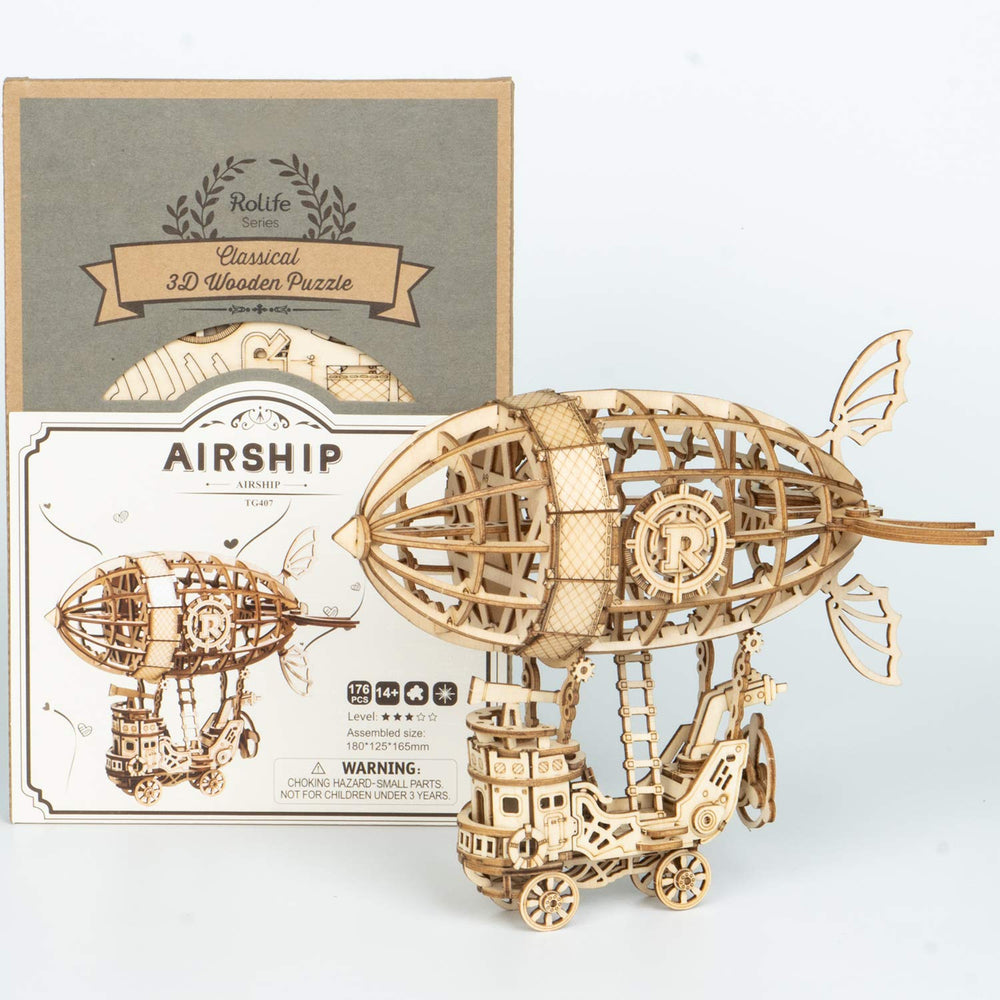 Rolife airship instructions and sandpaper guide a confident build.