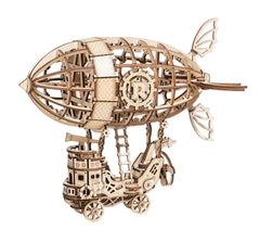Rolife airship puzzle pieces ready for assembly, a hands-on family project.