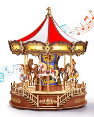 Rolife carousel music box assembly parts for a satisfying build.