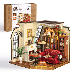 Rolife dollhouse front view highlights Catherine's Living Room for cozy home decor inspiration.