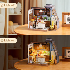 Rolife figure compatibility inside the dollhouse enables creative scenes.