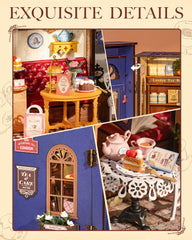 Rolife Edwardian Tea Room miniatures with pastries and ornate decor for charming display