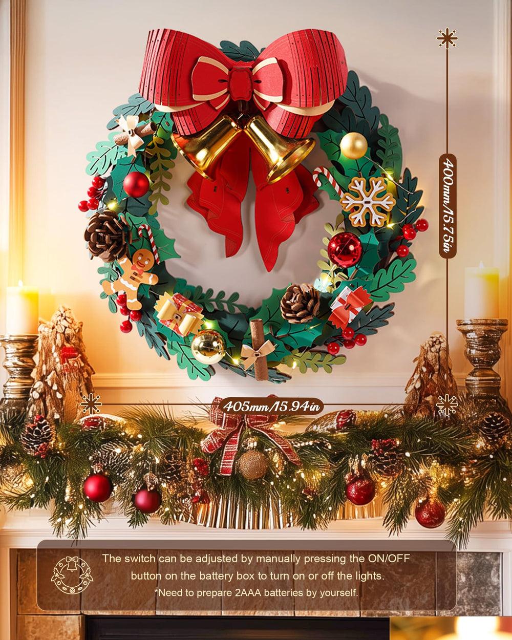 Rolife eucalyptus leaves wreath detail adds fresh seasonal charm