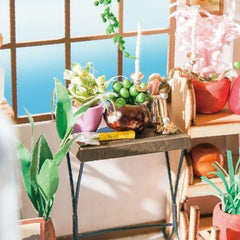 Rolife Flower Shop storefront sign detail to enhance miniature realism.