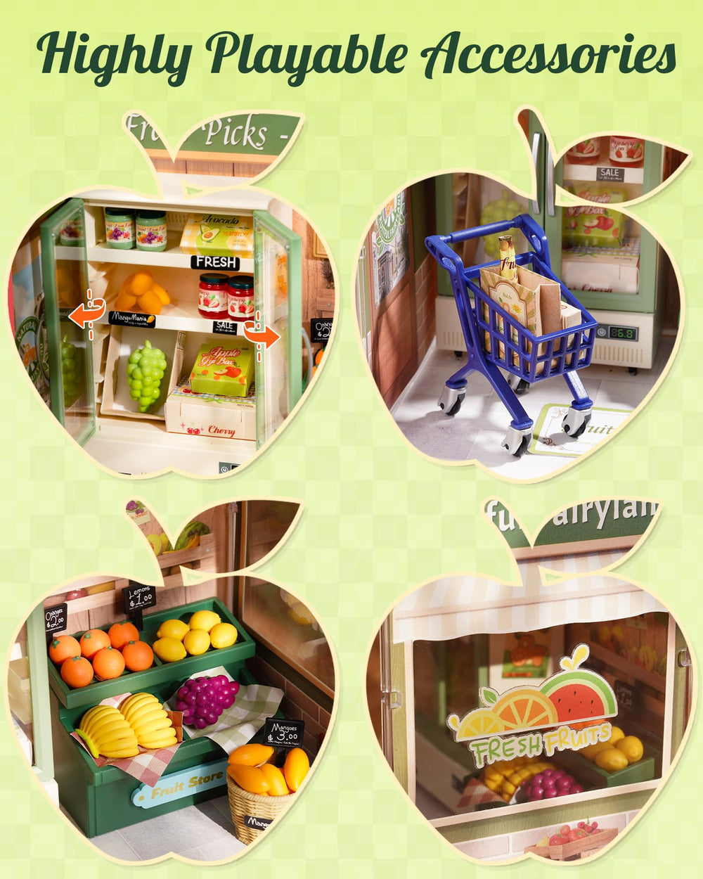 Rolife Fruits Shop corner setup expands the store into a street scene