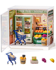 Rolife Fruits Shop facade display enhances realism for a charming mini storefront