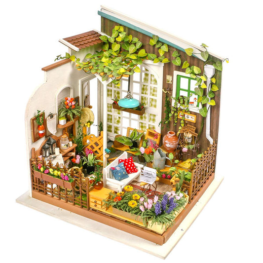 Rolife Miller's Garden dollhouse exterior front view highlighting intricate details