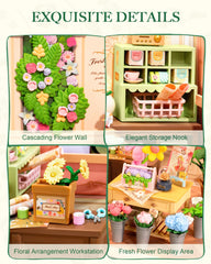 Rolife LED-lit diorama enhances the mini store scene with soft ambient glow.