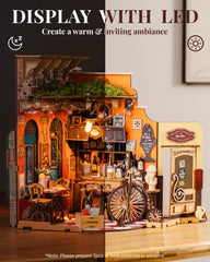 Rolife LED lighting enhances the diorama with a warm glow.