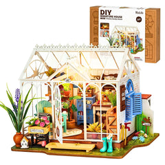 Rolife mini greenhouse kit being assembled for a calming hobby.
