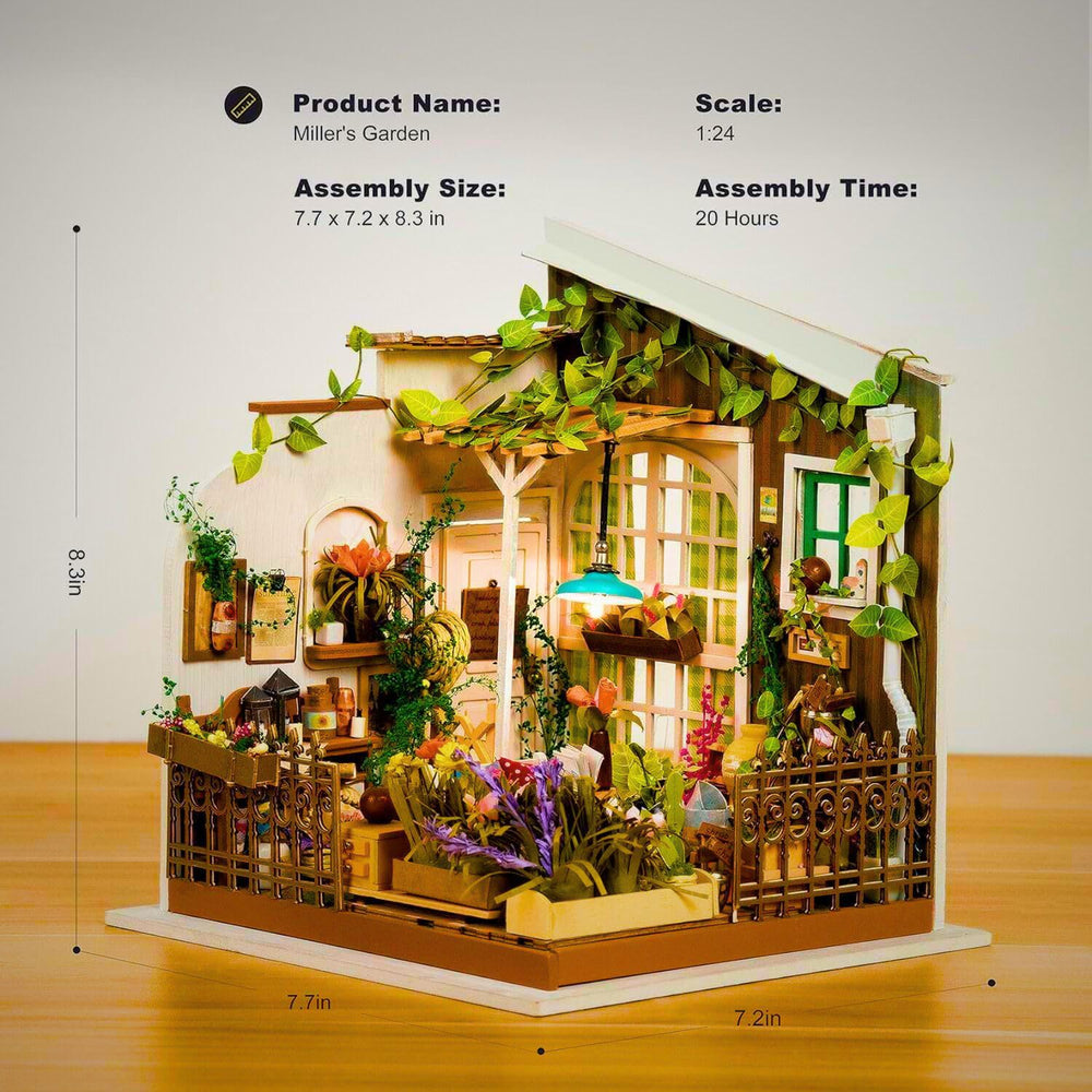 Rolife miniature dollhouse kit in progress shows screw-free assembly for relaxation