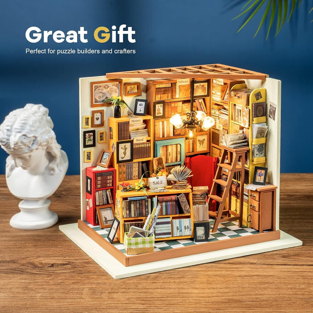 Rolife Sam's Study desk, shelf, and plants create cozy scenes