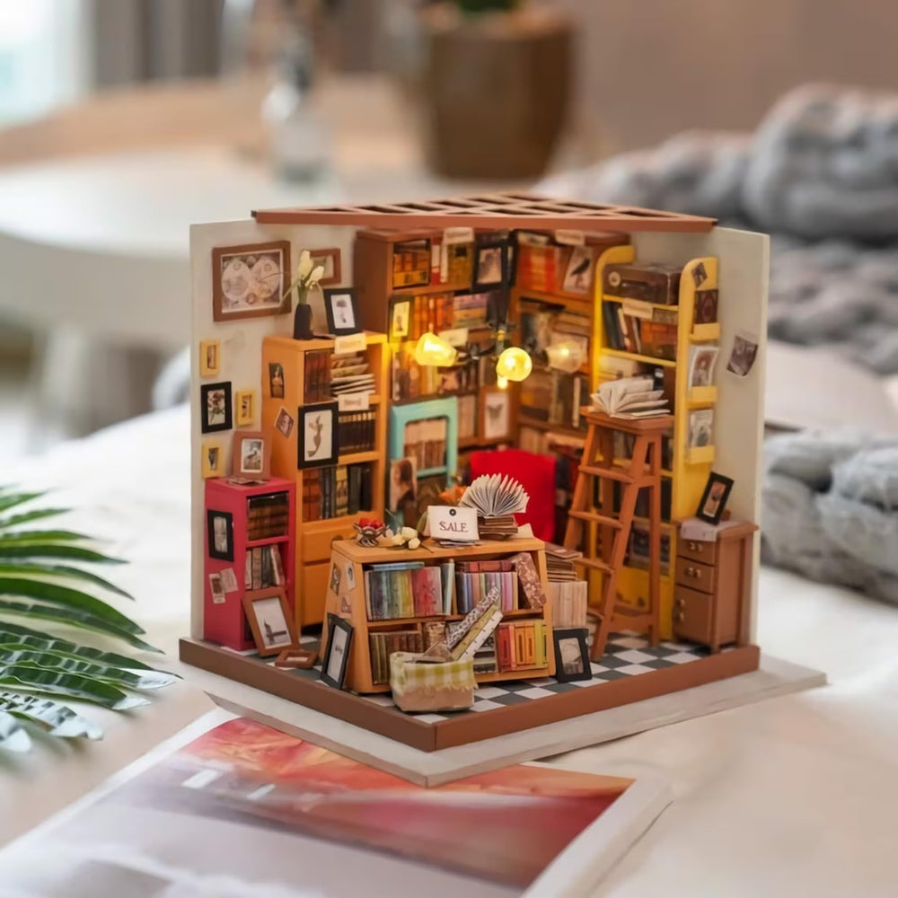 Rolife Sam's Study LED lighting option adds dramatic nighttime charm
