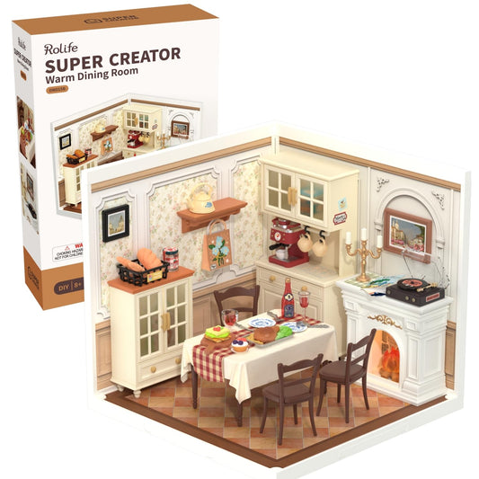 Rolife Super Creator dining room scene for shelf display and inspiration