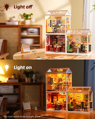 Rolife panda figurines pair with the houses for storytelling mini moments