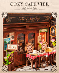 Rolife wooden dollhouse diorama doubles as a bookend.
